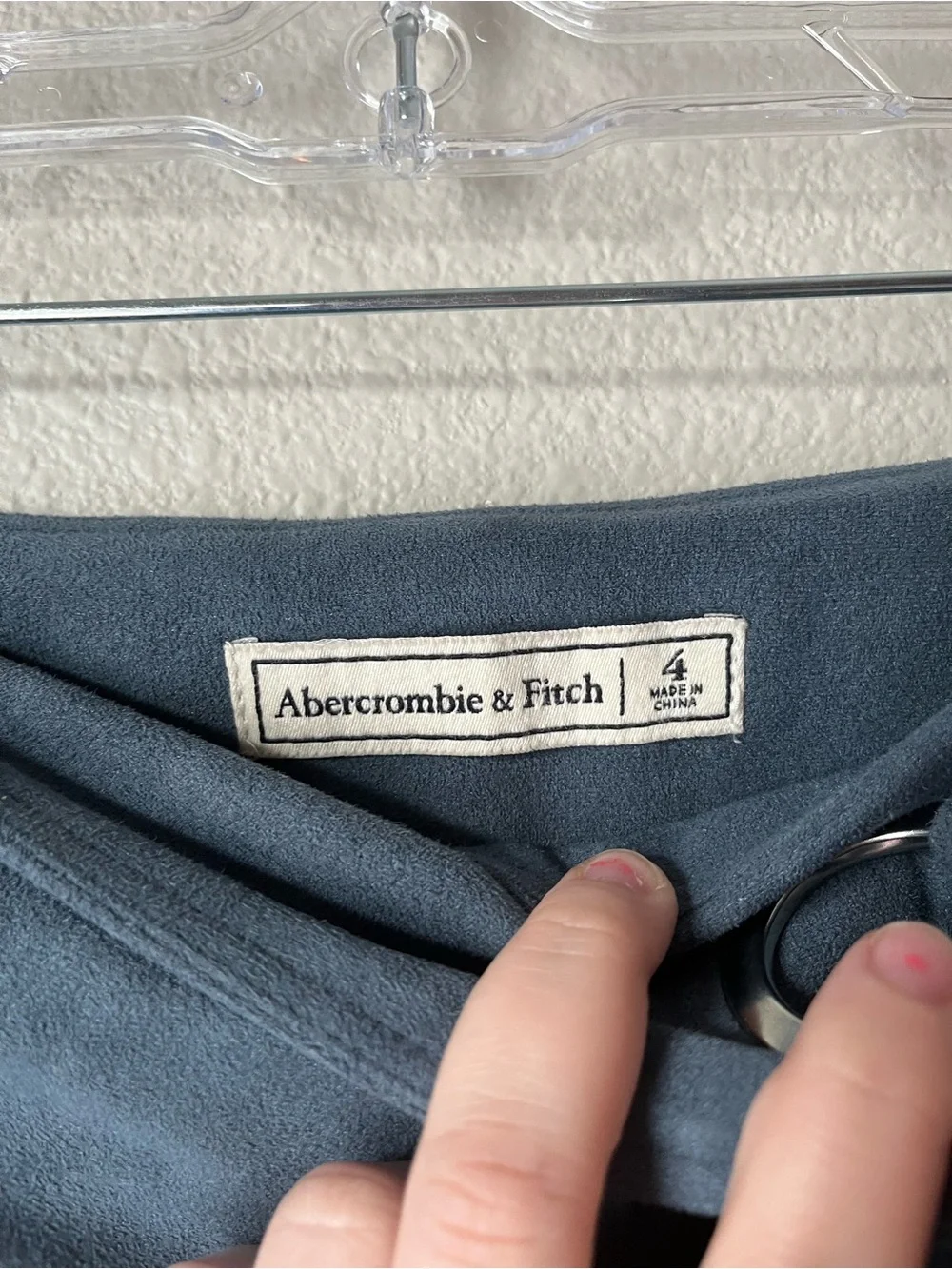 Abercrombie & Fitch Slate Blue Wrap Skirt with Grommet Detail